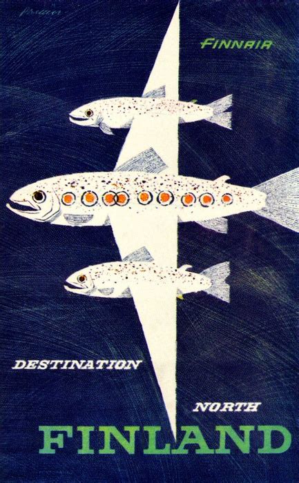 Finnair Destination Finland 1961 Vintage Travel Posters Travel