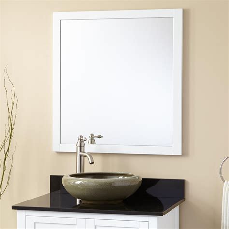 H frameless rectangular bathroom vanity mirror in silver. Everett Vanity Mirror - White - Bathroom Mirrors - Bathroom