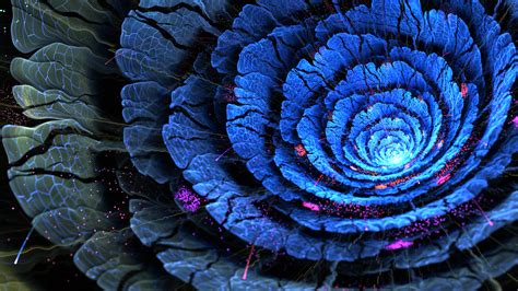 Wallpaper Digital Art Food Glowing Blue Pride Fractal Flowers