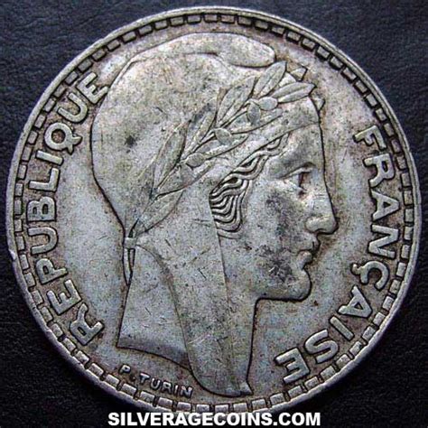 1933 Sl French Silver 20 Francs Silveragecoins