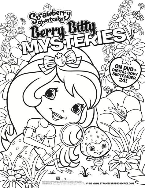 High quality free printable coloring. Strawberry Shortcake: Berry Bitty Mysteries Coloring Page ...
