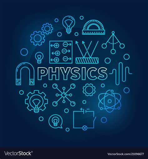 Physics Round Blue Science And Education Vector Image