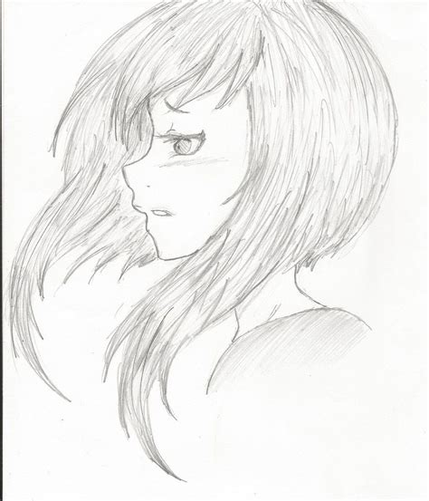 First, you'll need to sketch the head, since you can't have hair without a head. Manga girl hair side view, eyes side view | Kunst ideeën ...