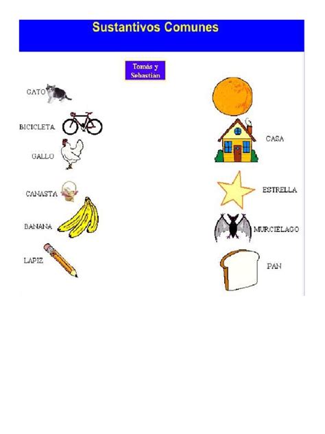 10 Sustantivos Propios Y Comunes Pdf