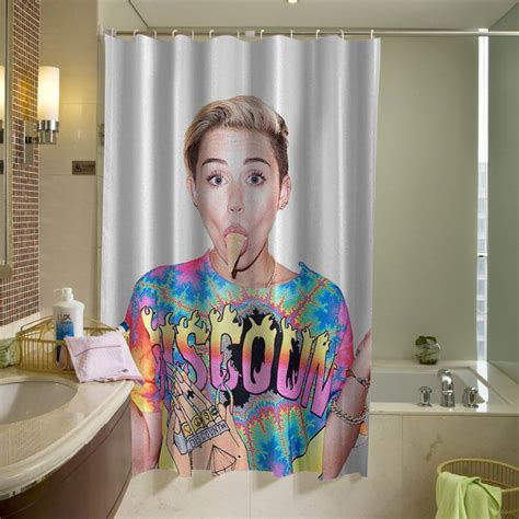 Miley Cyrus Ice Cream Face Shower Curtain Miley