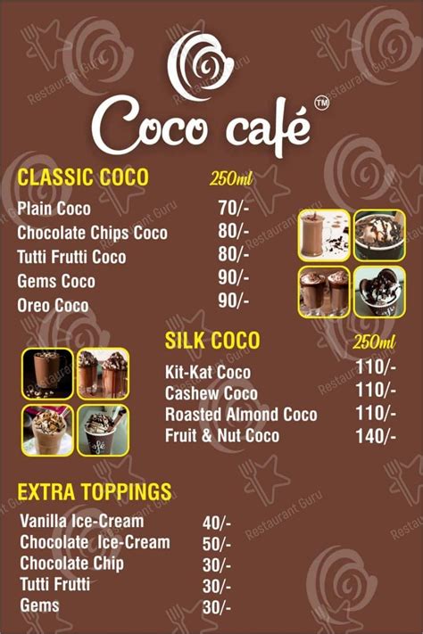 Menu At Coco Cafe Mumbai Maxus Mall Rd