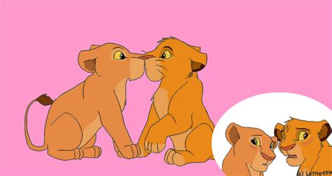 Simba And Nala Kiss By Roguelottie On Deviantart
