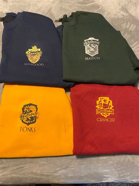 Custom Name Crew Neck Sweatshirts Inspired By Hogwarts Houses Etsy