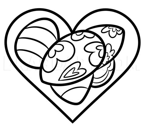 Easter Heart Drawing Coloring Page Trace Drawing