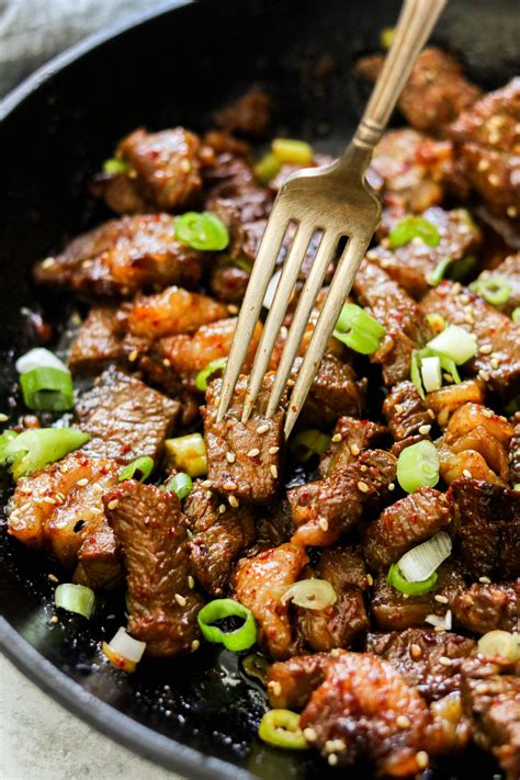 I opted for fresh garlic, as it adds a delicious flavor to the whole dish, but if mincing garlic isn't your jam, garlic powder works just fine. Paleo & Whole30 Korean Steak Bites - Stovetop or Air Fryer ...