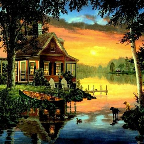Cabins 1 & 7 have 4 bedrooms & 1 bath, 2 bedrooms downstairs with queen in each, 2 bedrooms upstairs each has 2 twins. CABIN COTTAGE BY THE LAKE & DOGS SET OF 4 COASTERS RUBBER ...