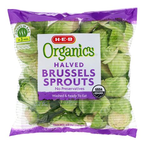 H E B Organics Halved Brussels Sprouts Shop Broccoli Cauliflower