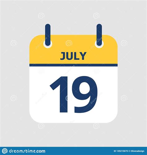Calendar 19th Of July Stock Vector Illustration Of Agenda 135215675