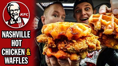 With kfc's original recipe chicken consisting of a secret blend of 11 herbs and spices, it's not a large surprise that the nashville hot chicken's coating is largely held. KFC's *NASHVILLE HOT* Chicken & Waffles Sandwich Food ...