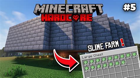 Minecraft Hardcore Lets Play Efficient Afk Slime Farm Episode 5