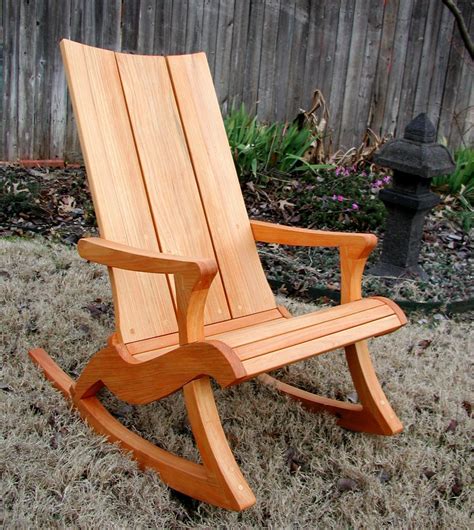 This outdoor rocking chair has a contoured seat and a slightly reclined fan shaped back for extra comfort. KIDORONDACK: Children's rocking chair, Adirondack style ...