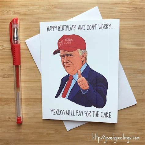 Funny Donald Trump Birthday Card Political Birthday Card Etsy