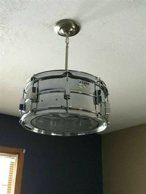 Diy Drum Set Chandelier In 2019 Diy Drums Drum Light Fixture Music