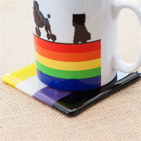 Lgbtq Fused Glass Coaster Gay Pride Coasters Bisexual Etsy