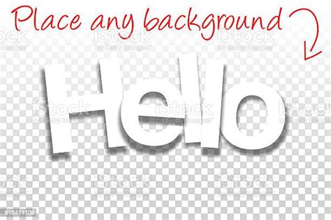 Hello Sign For Design Paper Font Blank Background Stock Illustration