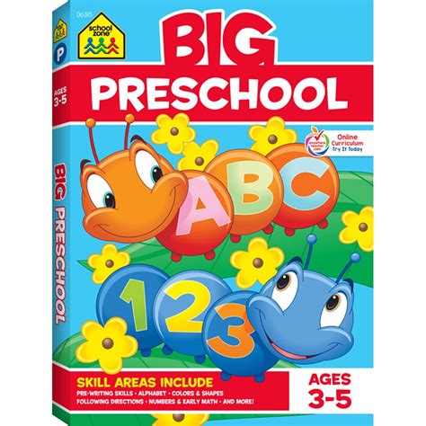 Big Workbook Preschool Szp06315 School Zone Publishing Skill