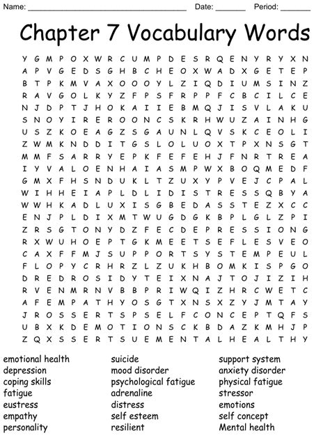 Chapter 7 Vocabulary Words Word Search Wordmint
