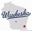 Map of Waukesha, WI, Wisconsin