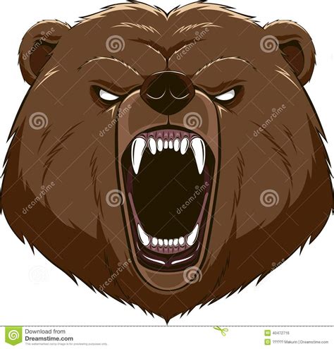 Angry Bear Head Mascot Stock Vector Image 40472716
