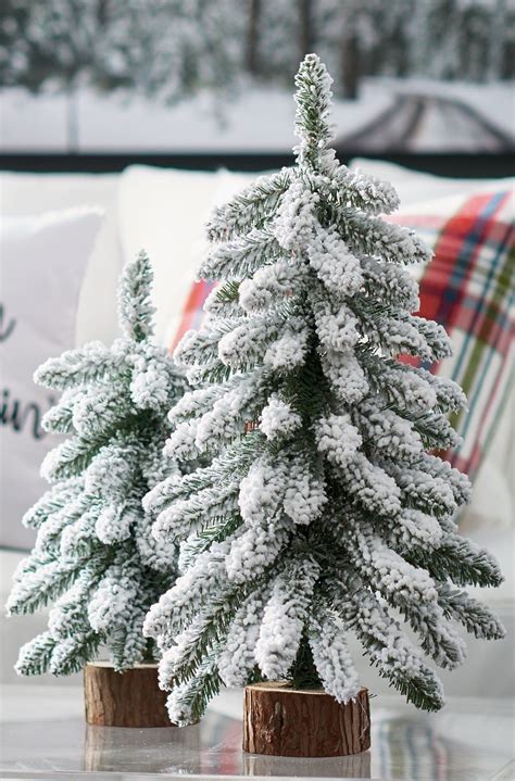 Snowy Trees, Set of Three | Grandin Road | Holiday decor christmas