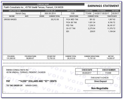 Paycheck Stub Free Fake Pay Stubs Free Printable Pay Stub Template A