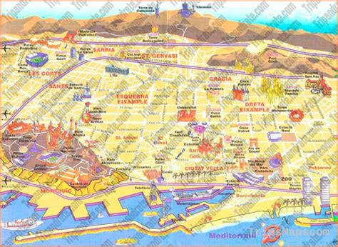 Barcelona Map Map Of Barcelona Travel Map