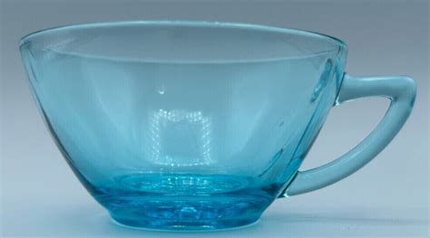 Vintage Hazel Atlas Capri Aqua Blue Glass Hobnail Dishes Set Of Ebay