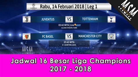 Jadwal 16 Besar Liga Champions 2017 2018 Youtube