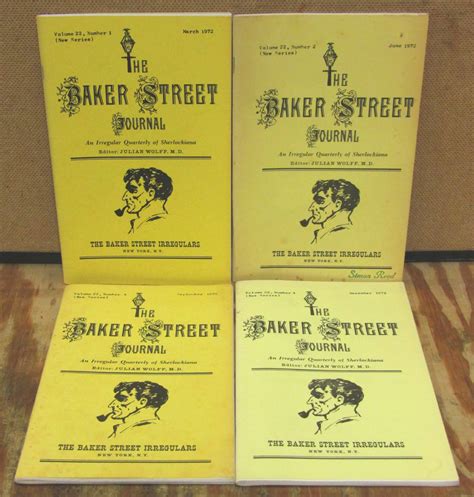 the baker street journal full year 1972 by wolff julian editor 1972 1st edition magazine