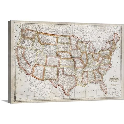 Map Of Usa Canvas Wall Art Overstock 16890550