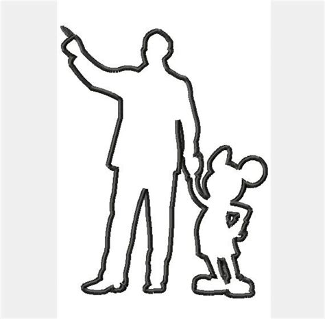Walt Disney And Mickey Mouse Silhouette