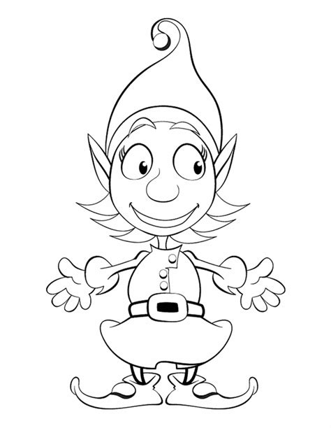Christmas Elf Coloring Pages Coloring Home