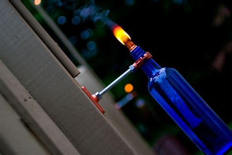 How To Make A Recycled Wine Bottle Torch Wine Bottle Tiki Wine