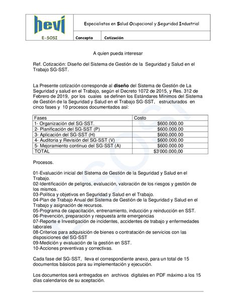 Cotización De Servicios Profesionales Ejercicios De Economía