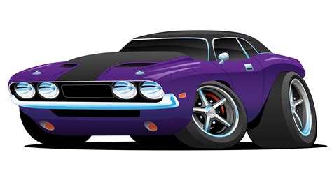 Classic American Muscle Car Cartoon Vector Illustration 373243 Vector Art At Vecteezy