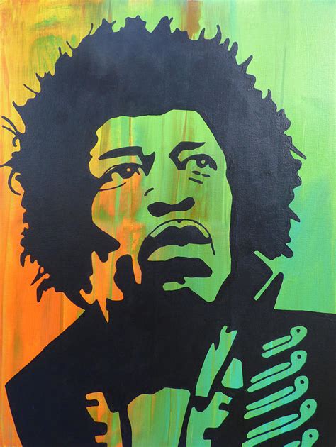 Jimi Hendrix Multicolor Abstract Pop Art Painting By Nick