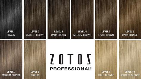how to find my hair color level zotos professional