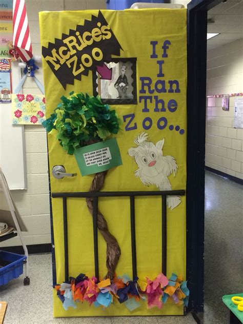 The book is written in anapestic tetrameter, seuss's usual verse typecitation needed, and illustrated in seuss's trademark pen and ink style. Dr. Suess If I Ran The Zoo Door Decoration | Dr seuss ...