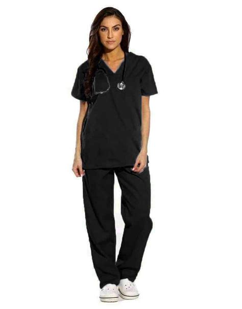 Black Medical Uniform Scrub Half Sleeve Medical Scrubs