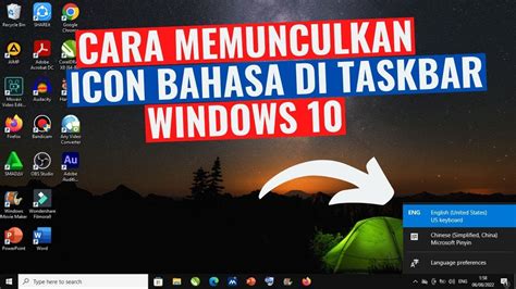 Cara Memunculkan Icon Bahasa Di Taskbar Windows 10 Youtube