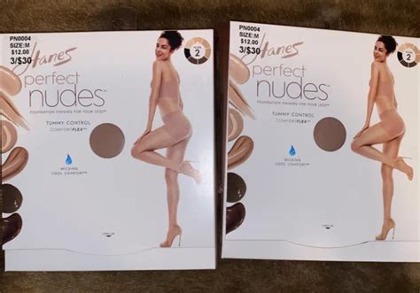 Hanes Perfect Nudes Tummy Control Pantyhose Nude Shade Size M Medium