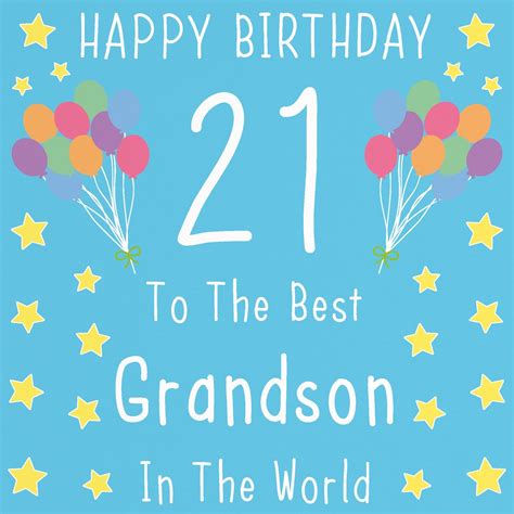 Grandson 21st Birthday Card Happy Birthday 21 To The Etsy Ireland