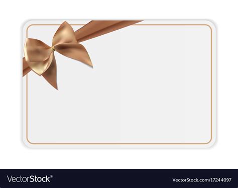 Blank T Card Template With Bow And Ribbon Vector Image
