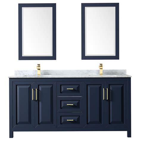 Most feature an exterior mirror and interior shelves. 72" Double Bathroom Vanity in Dark Blue with Countertop ...