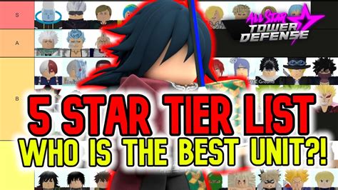 5 Star Tier List Who Is The Best 5 Star Unit In All Star Tower Defense